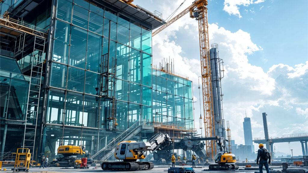 modern city construction site